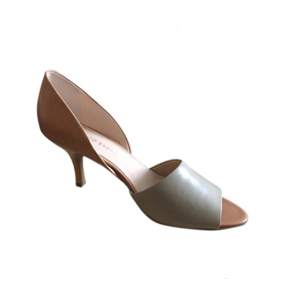 Franco Sarto L-Ilsa Leather Open Toe Heel 5.5